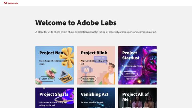 Adobe Labs screenshot thumbnail