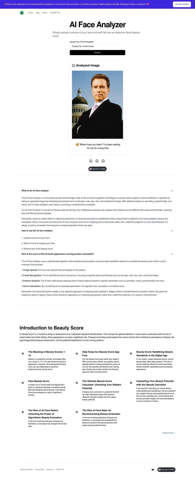 AI Face Analyzer full screenshot