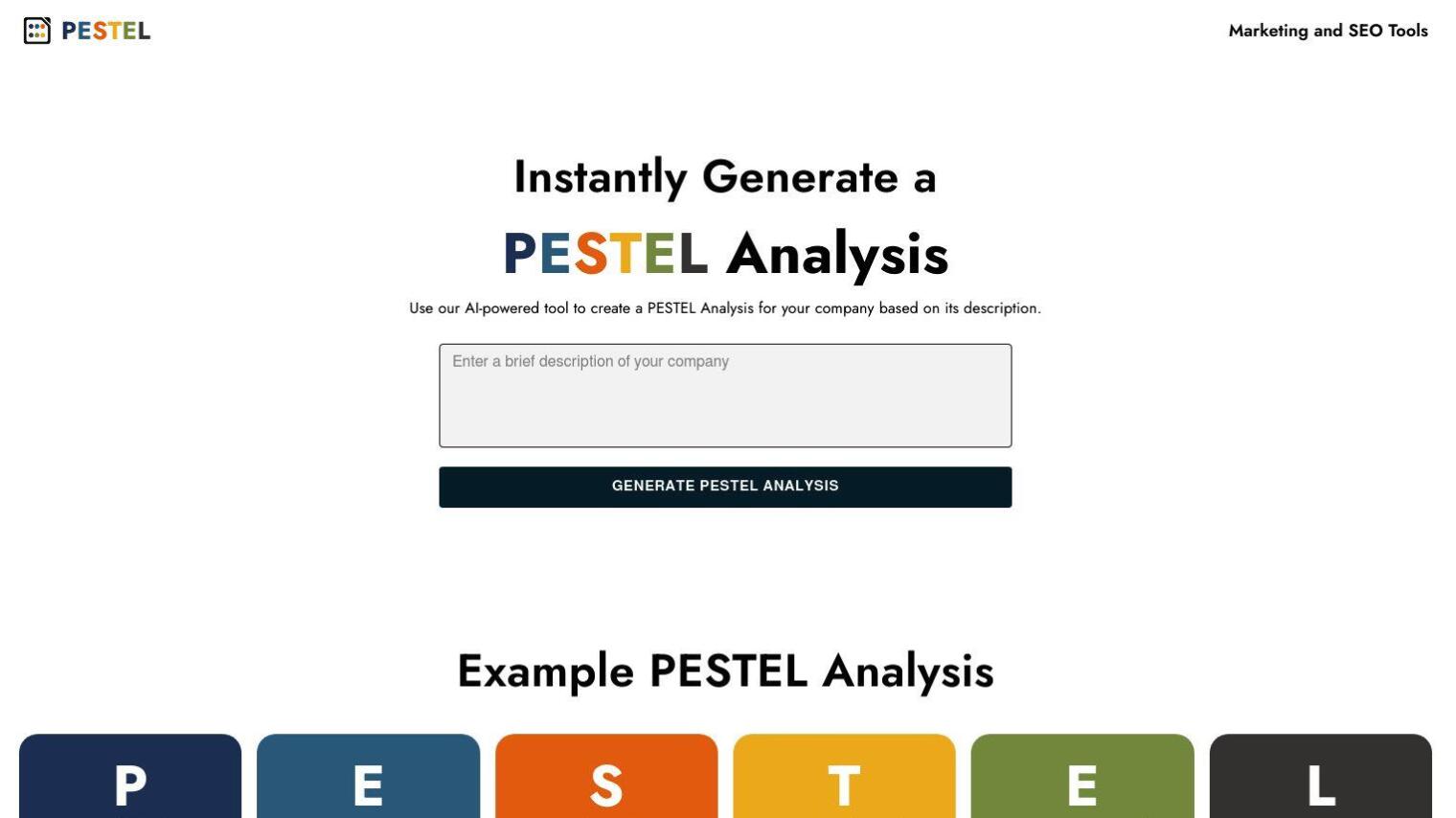 AI PESTEL Analysis Generator screenshot thumbnail