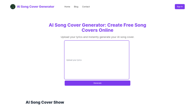 AI Song Cover Generator screenshot thumbnail