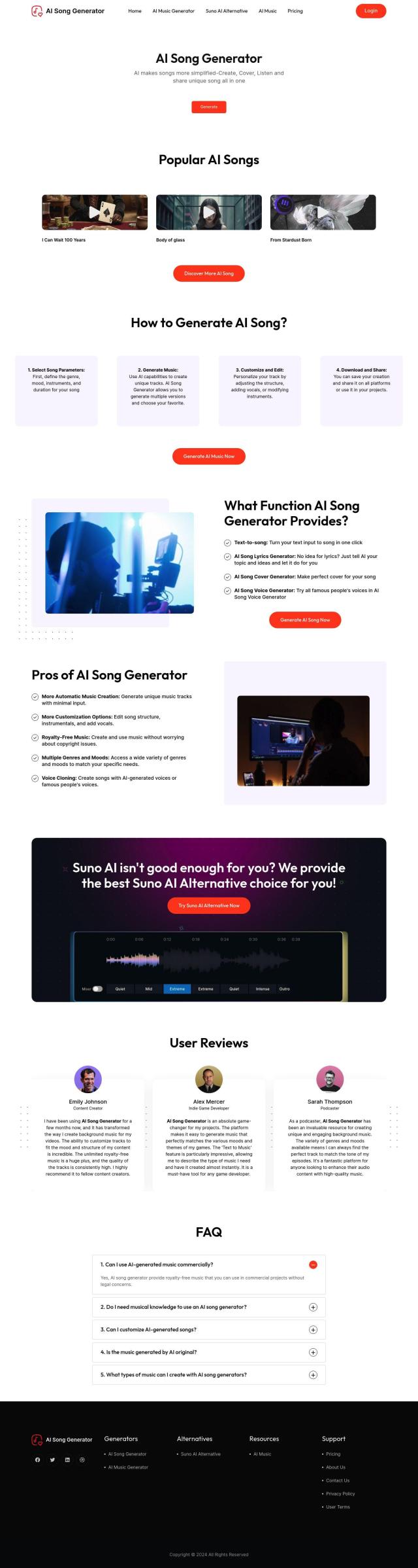 AI Song Generator full screenshot