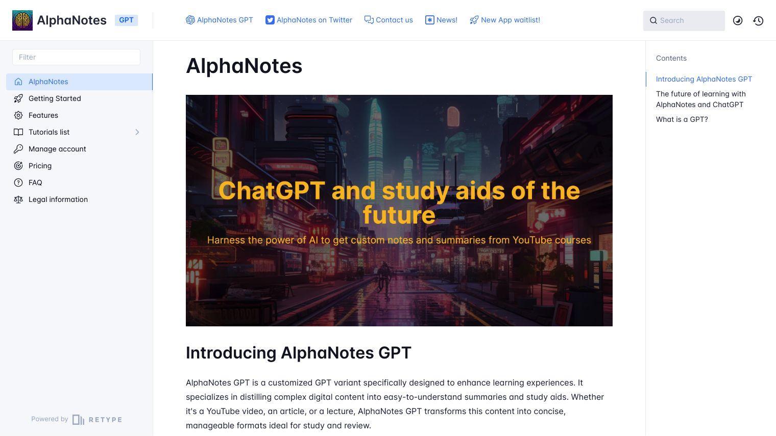 AlphaNotes GPT screenshot thumbnail