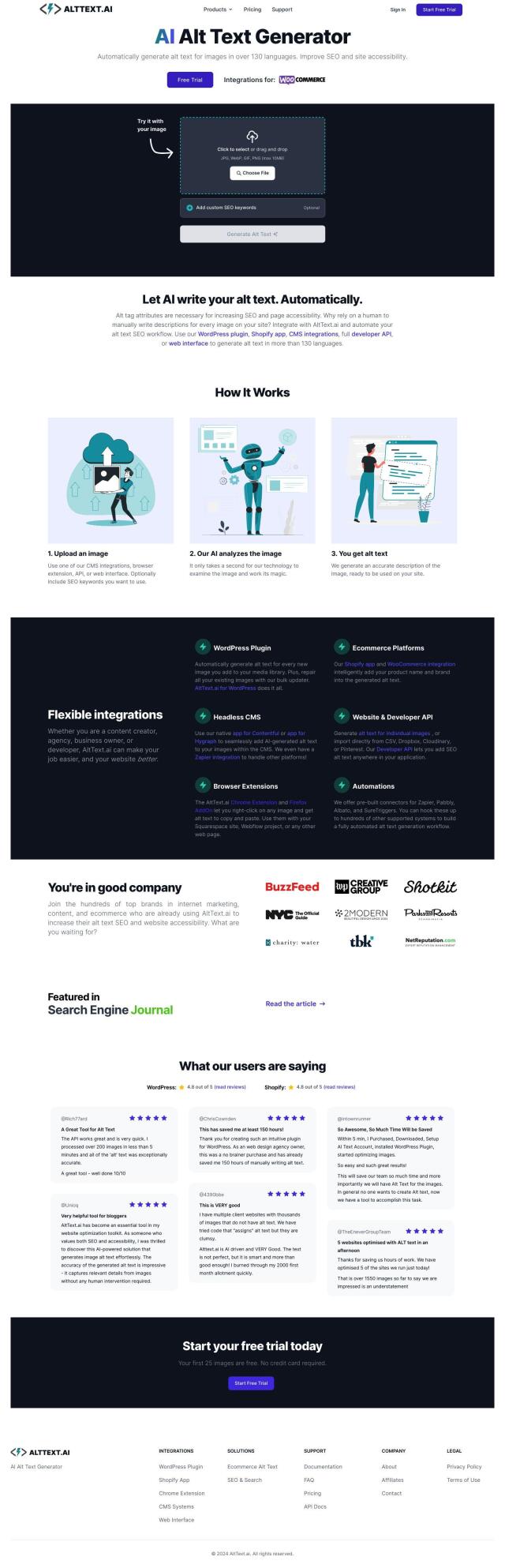 AltText.ai full screenshot