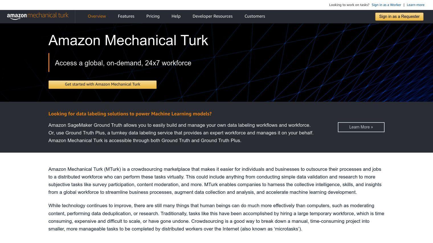 Amazon Mechanical Turk screenshot thumbnail