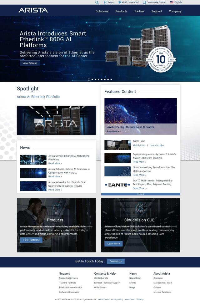 Arista Networks full screenshot