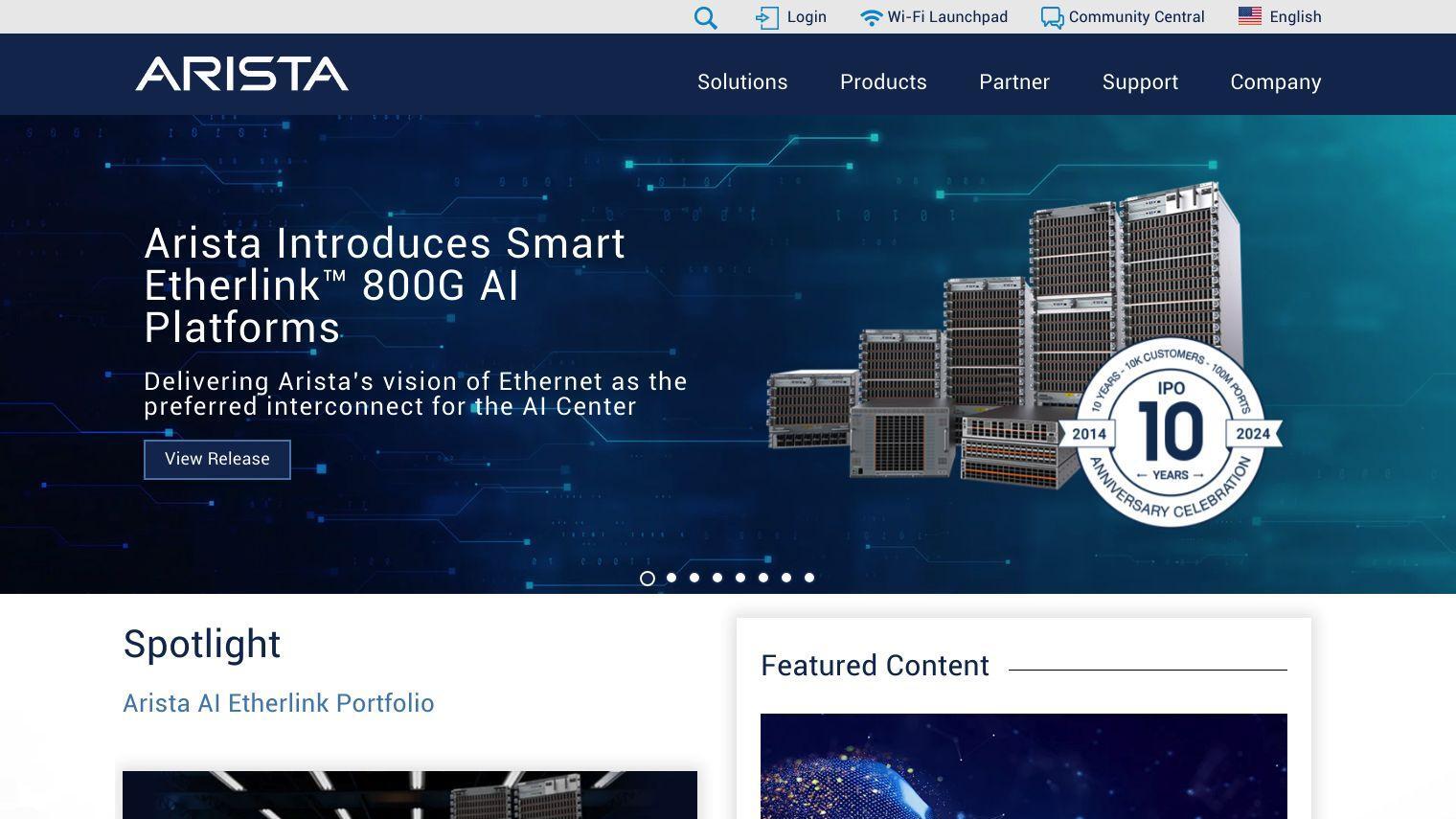 Arista Networks screenshot thumbnail