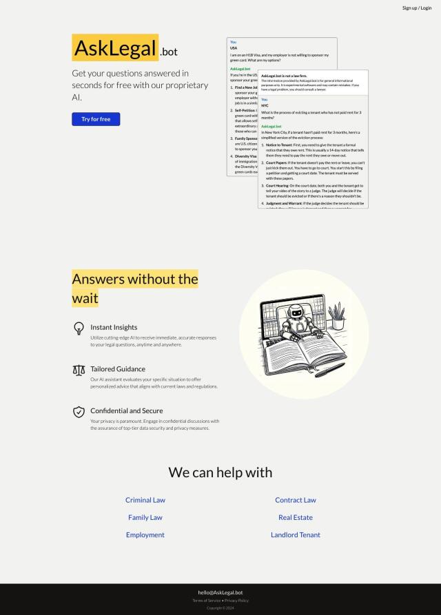 AskLegal.bot full screenshot