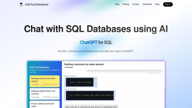 AskYourDatabase screenshot thumbnail