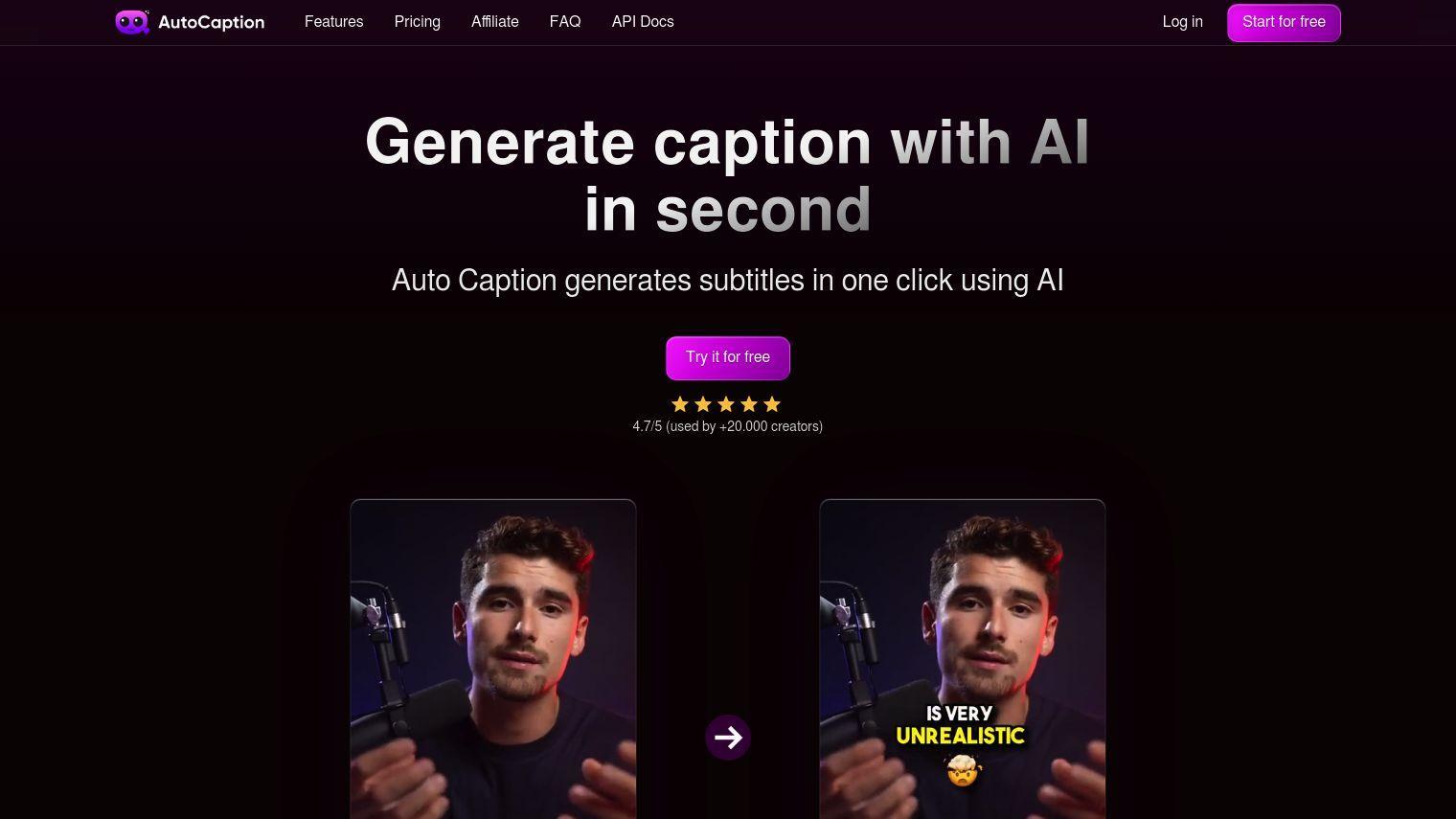 AutoCaption screenshot thumbnail