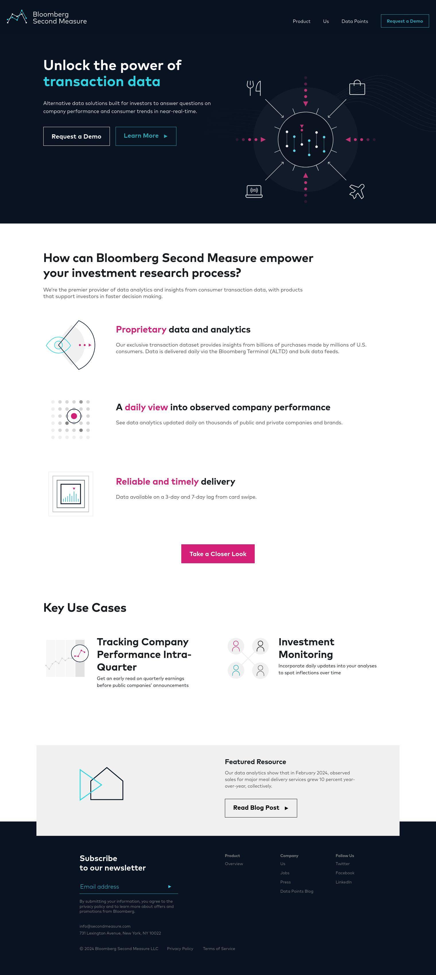 Bloomberg Second Measure full screenshot