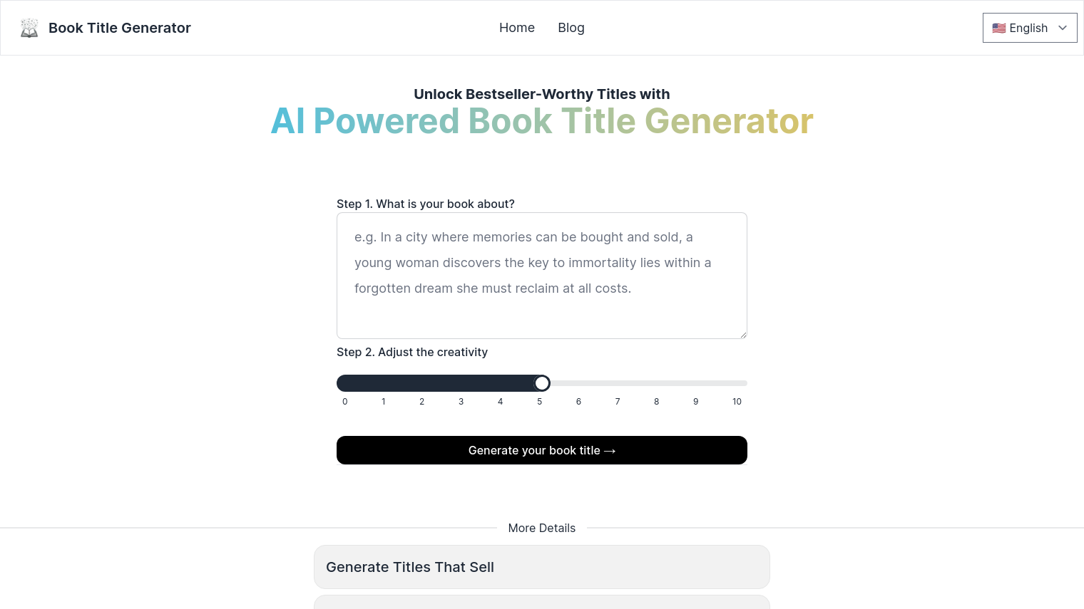 Book Title Generator screenshot thumbnail