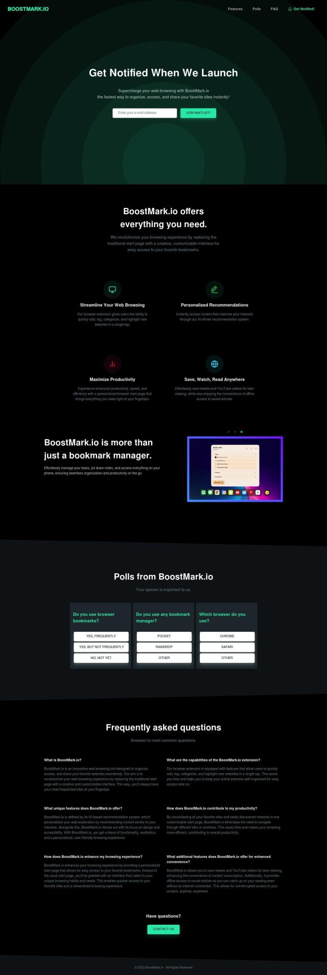 BoostMark.io full screenshot