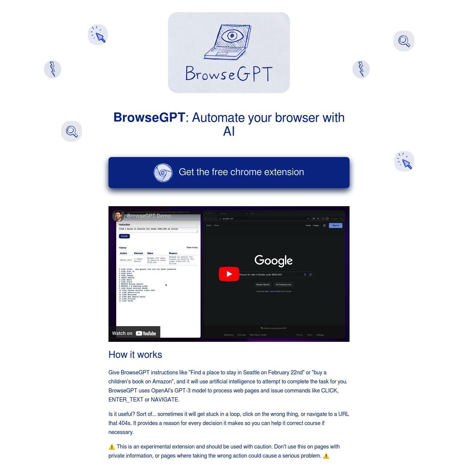 BrowseGPT full screenshot