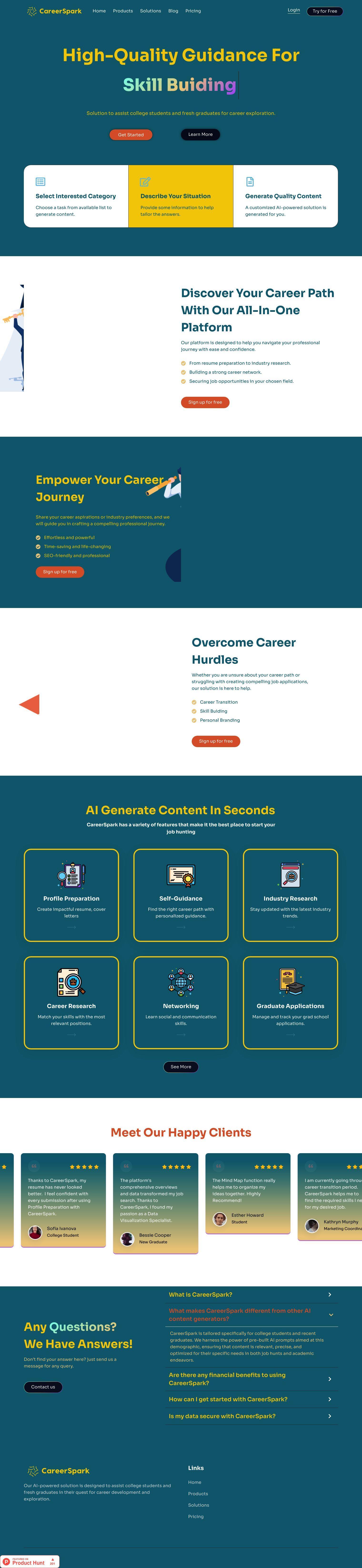 CareerSpark full screenshot