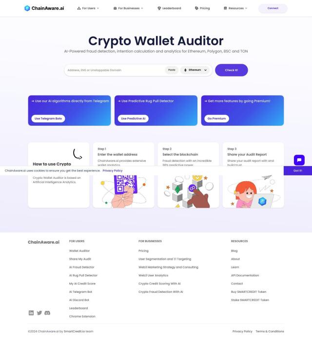 ChainAware.ai full screenshot