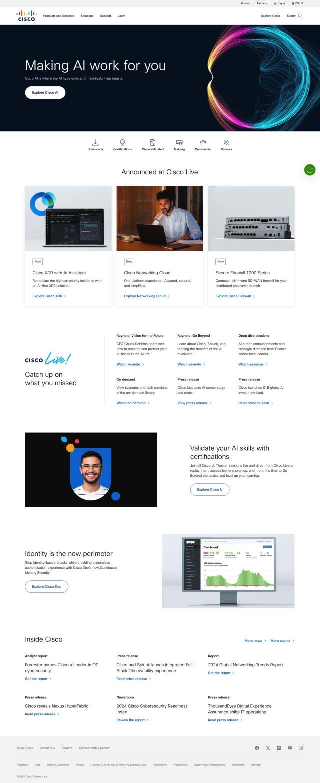 Cisco AI Solutions full screenshot