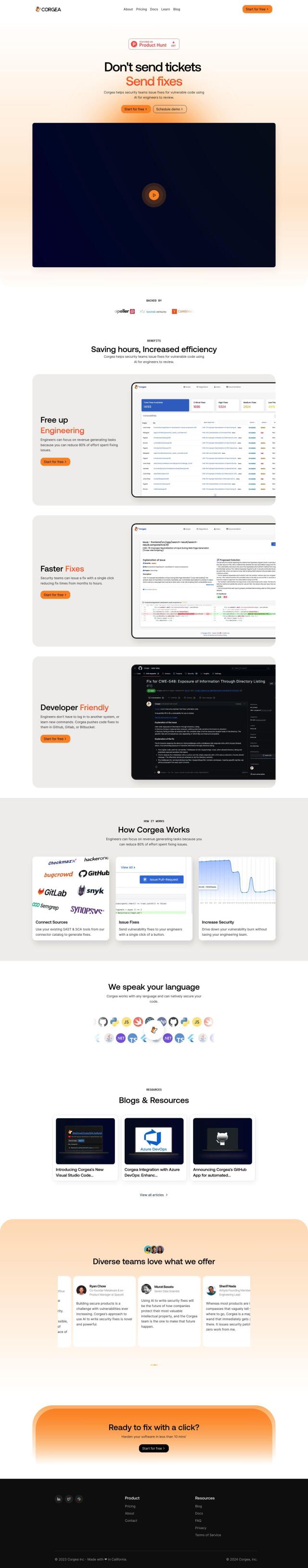 Corgea full screenshot