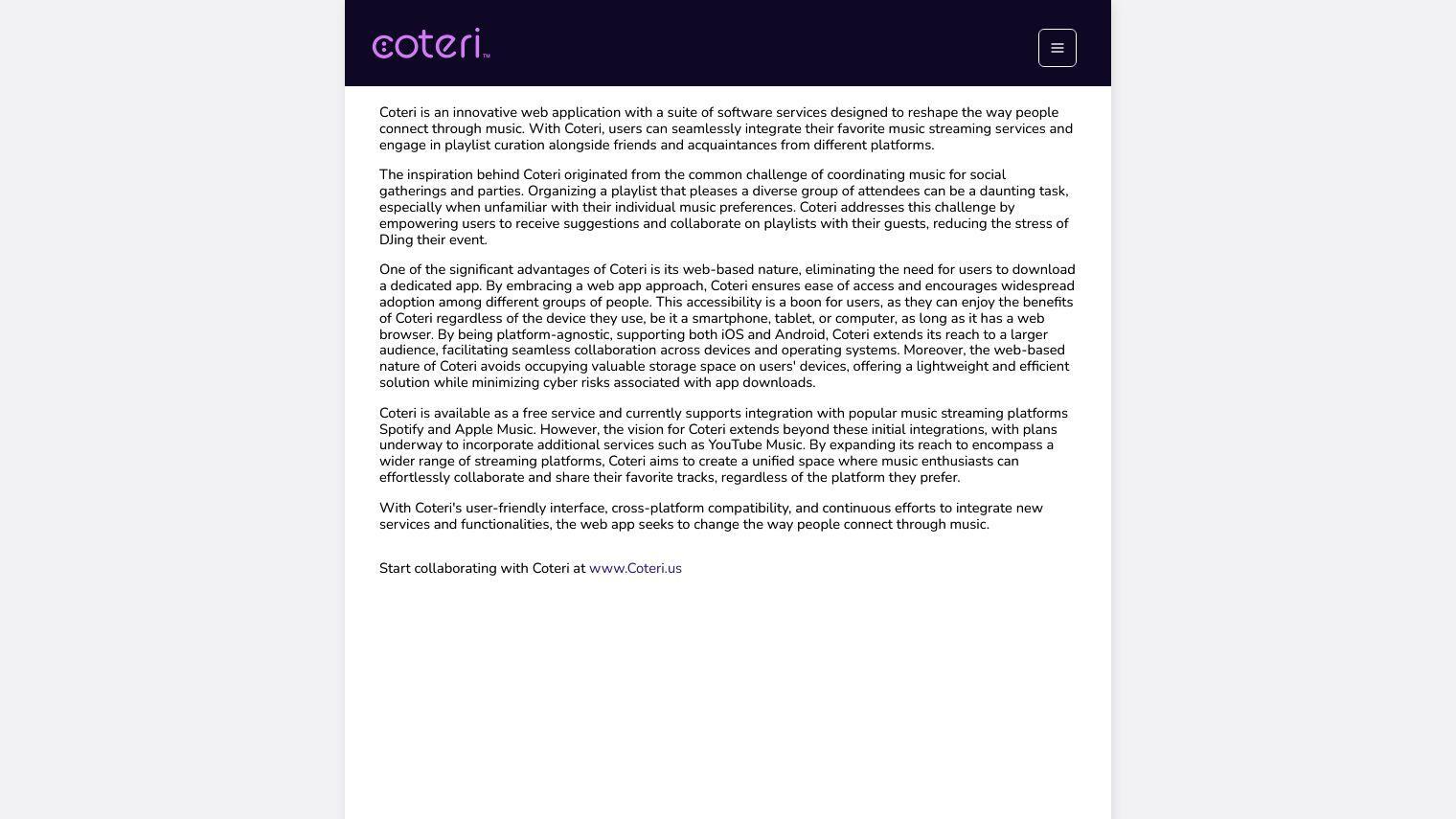 Coteri screenshot thumbnail