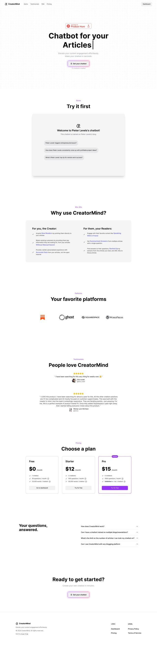 CreatorMind full screenshot