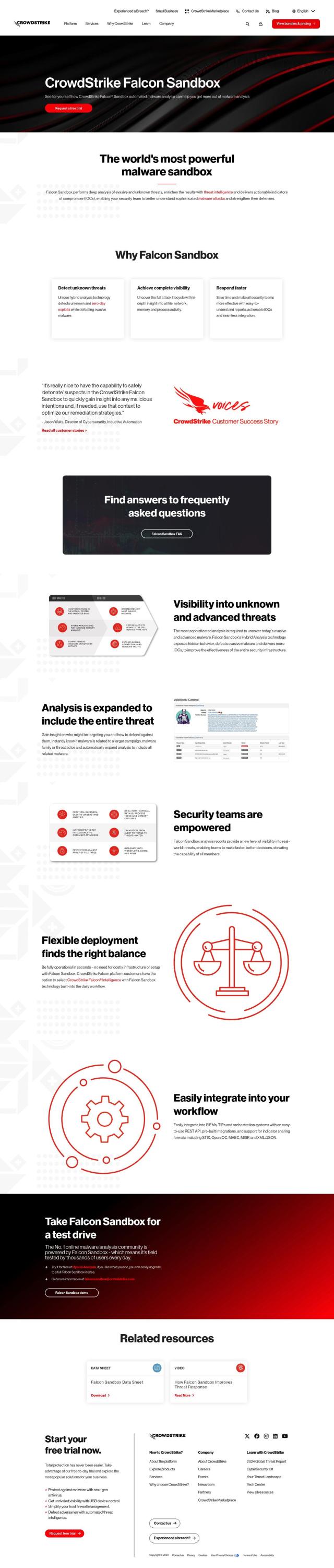 CrowdStrike Falcon Sandbox full screenshot