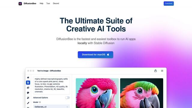 DiffusionBee screenshot thumbnail