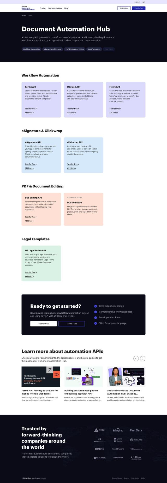 Document Automation Hub full screenshot