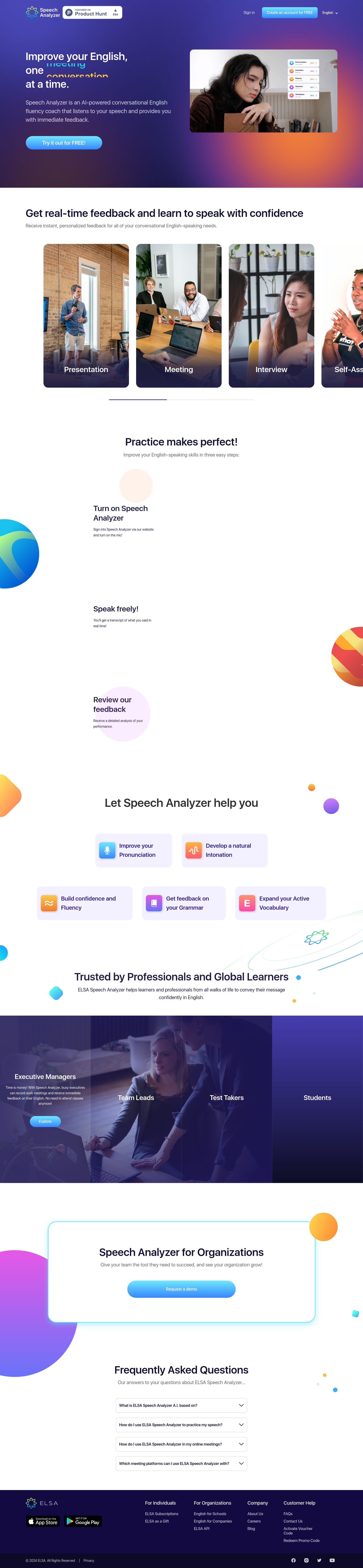 ELSA Speech Analyzer full screenshot