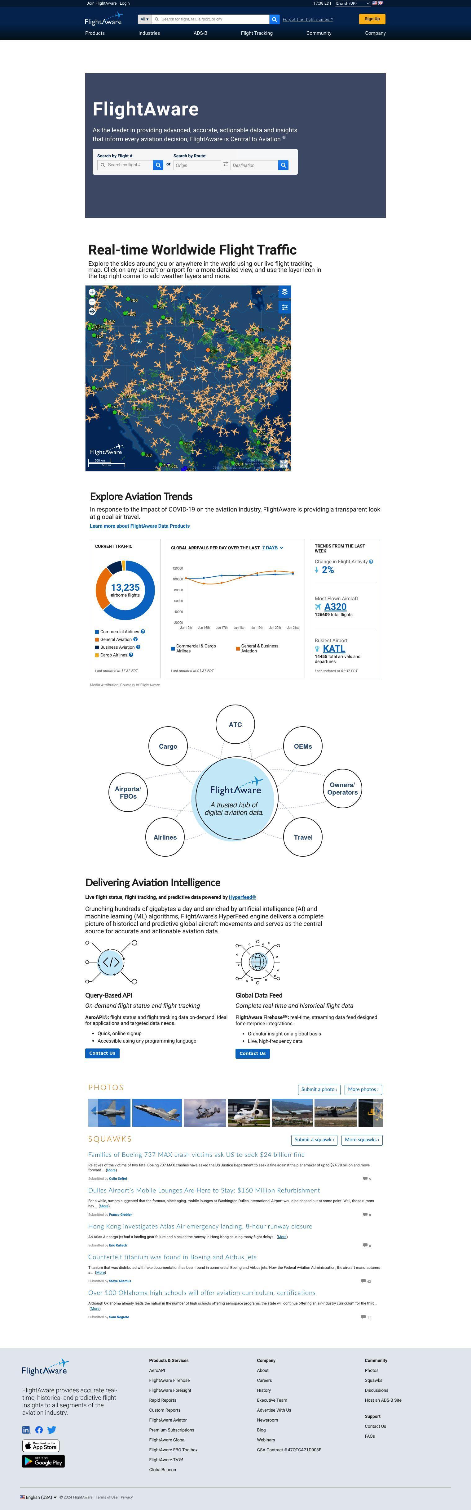 FlightAware full screenshot