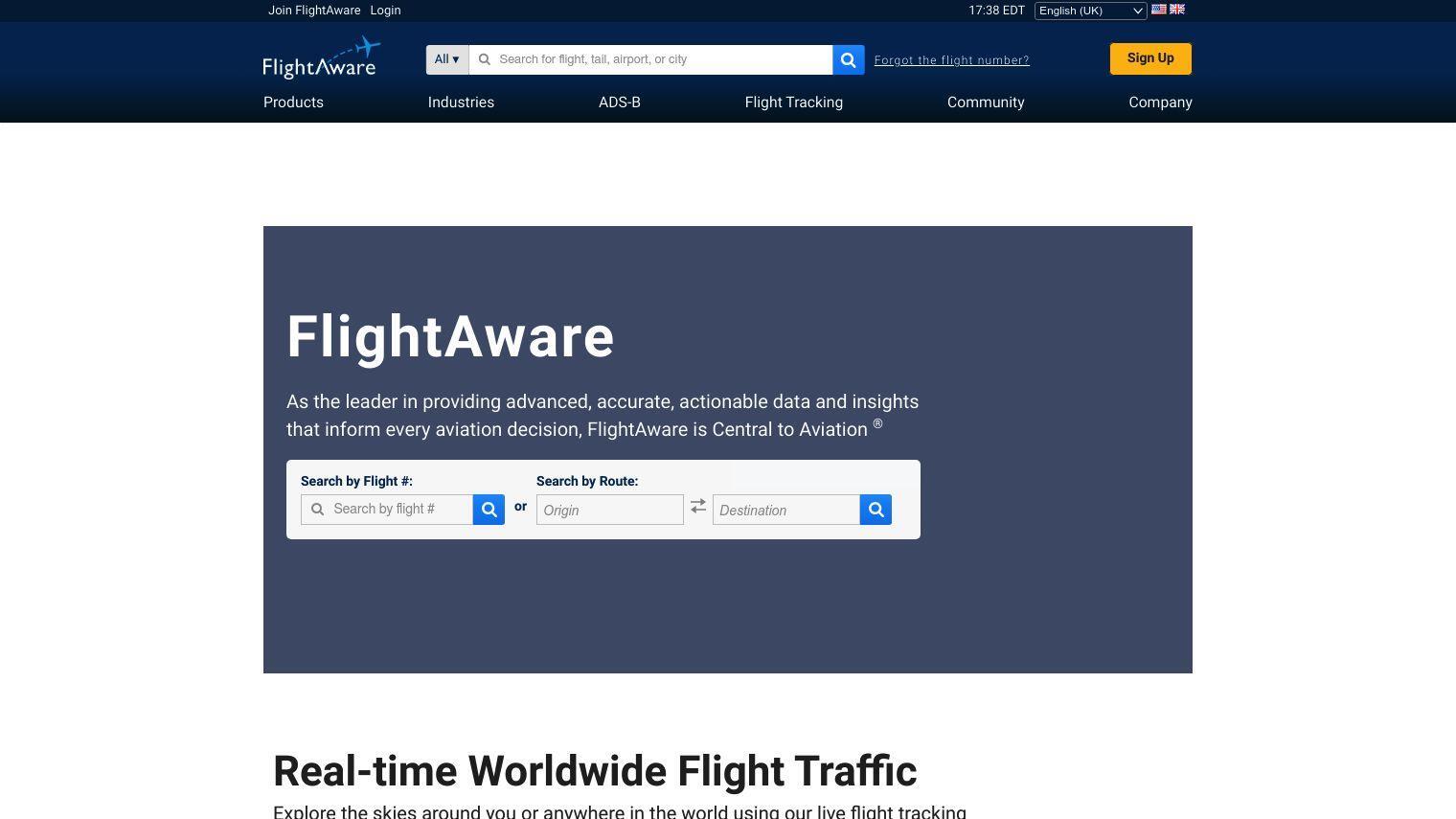 FlightAware screenshot thumbnail