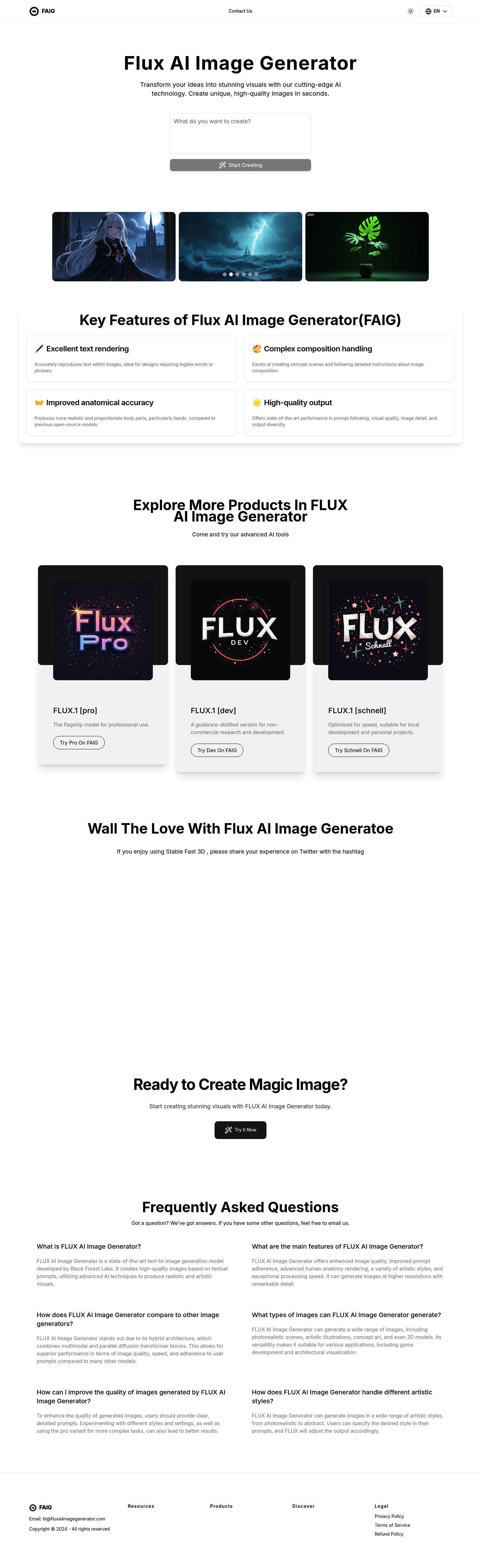 Flux AI Image Generator full screenshot