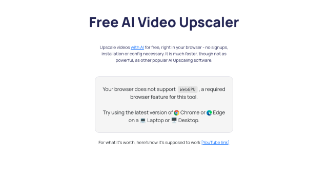 Free AI Video Upscaler screenshot thumbnail