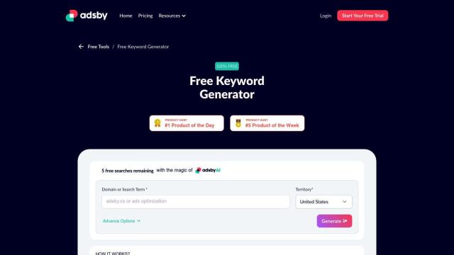 Free Keyword Generator full screenshot