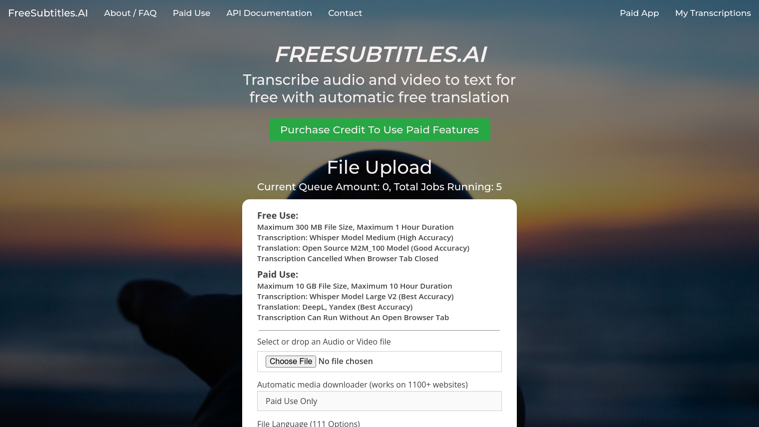 FreeSubtitles.AI screenshot thumbnail