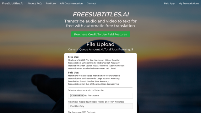 FreeSubtitles.AI screenshot thumbnail