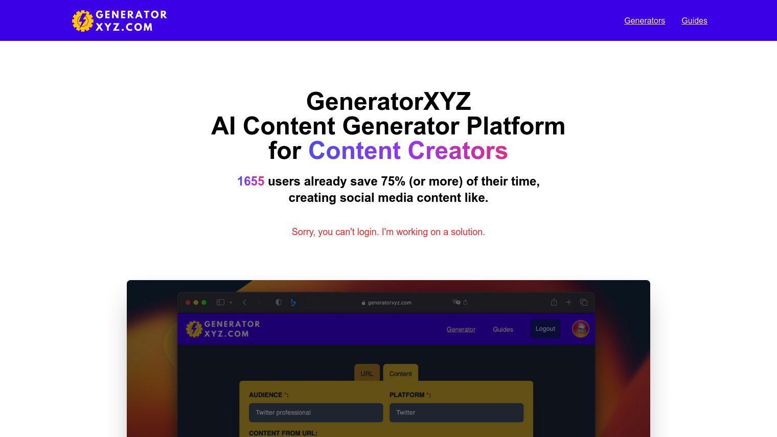 GeneratorXYZ screenshot thumbnail