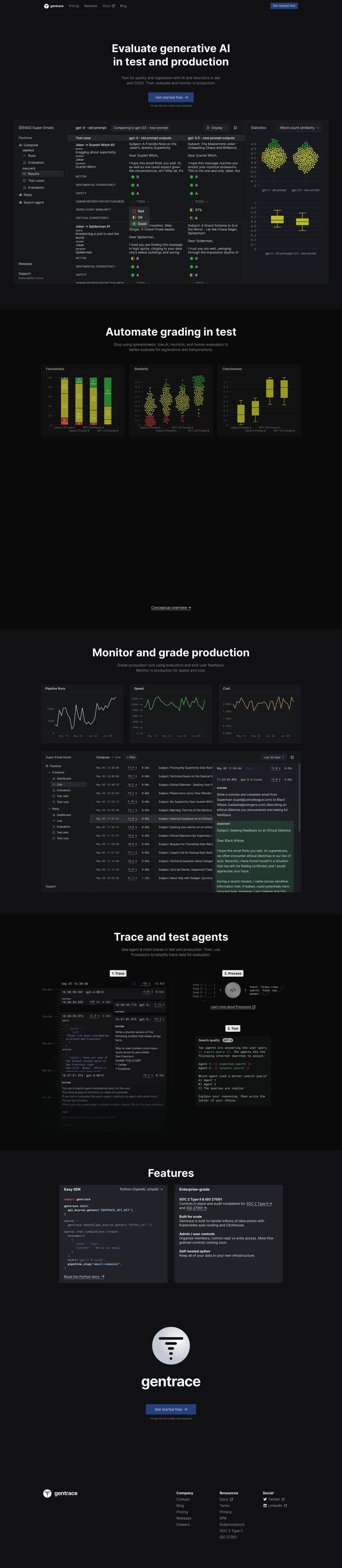 Gentrace full screenshot