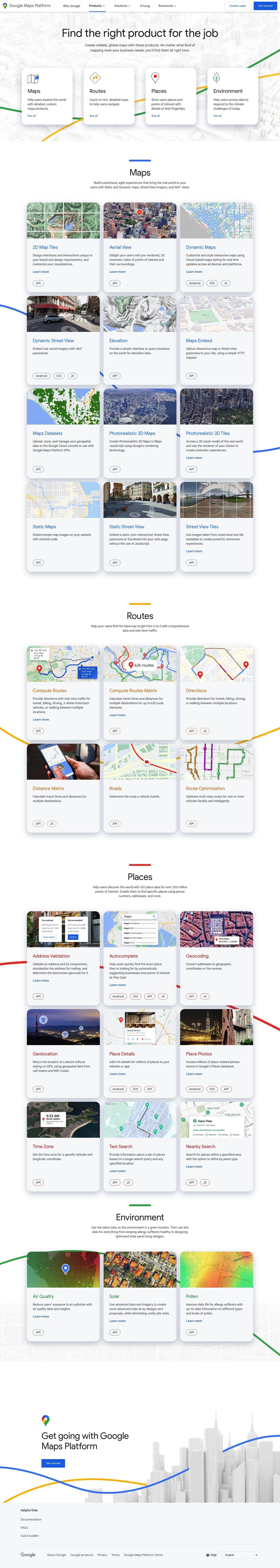 Google Maps Platform full screenshot