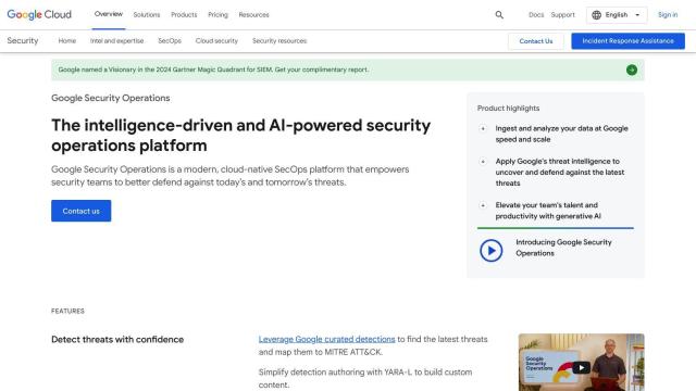 Google Security Operations screenshot thumbnail