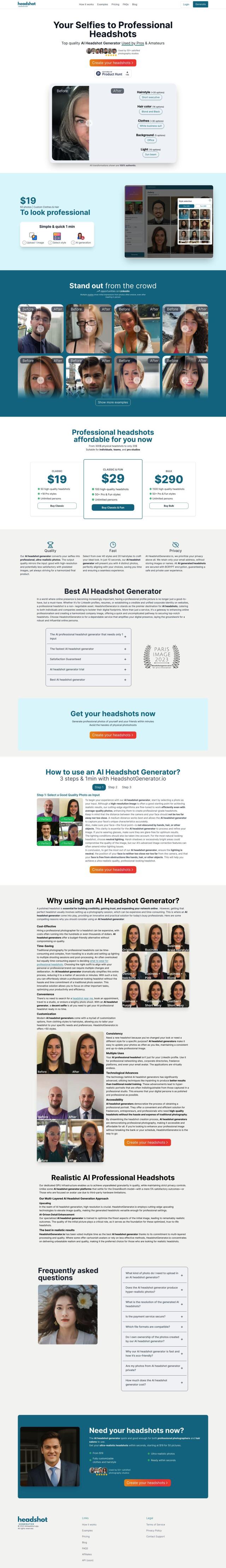 HeadshotGenerator full screenshot