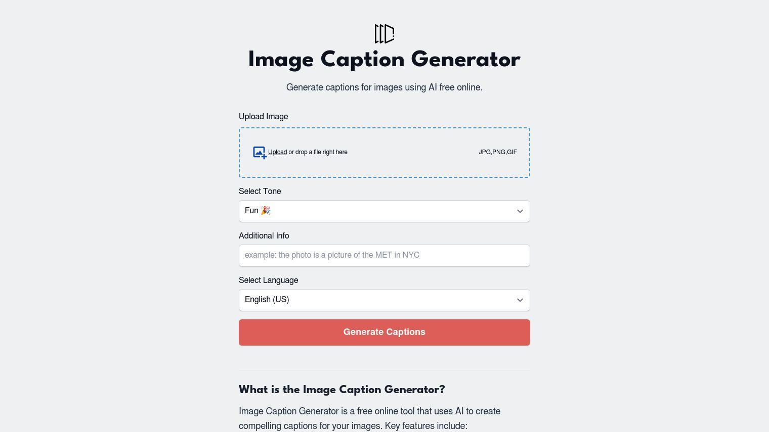 Image Caption Generator screenshot thumbnail