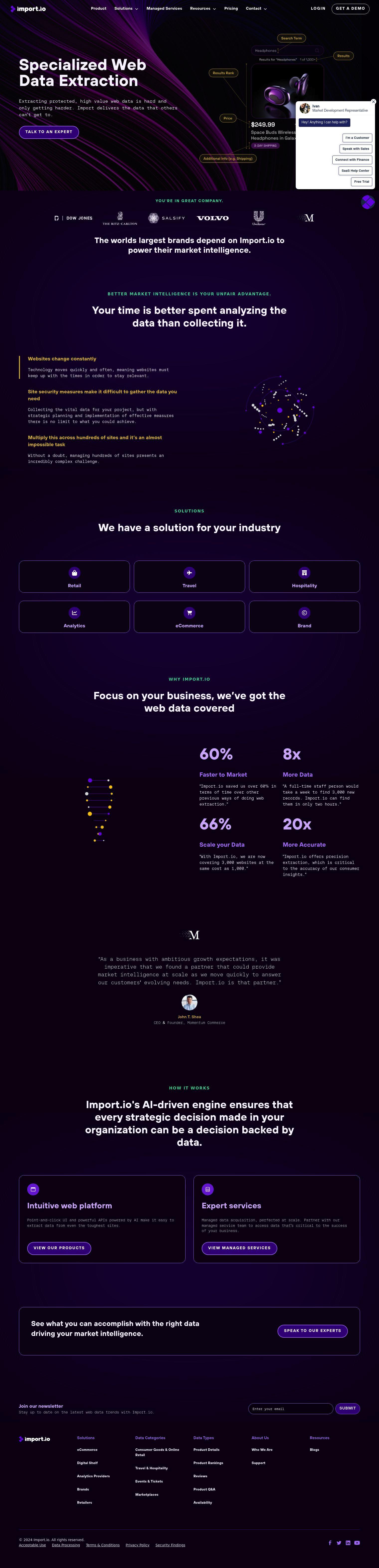 Import.io full screenshot