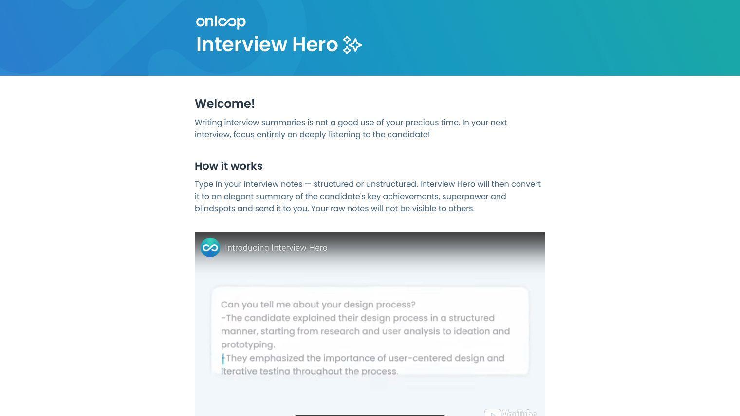 Interview Hero full screenshot