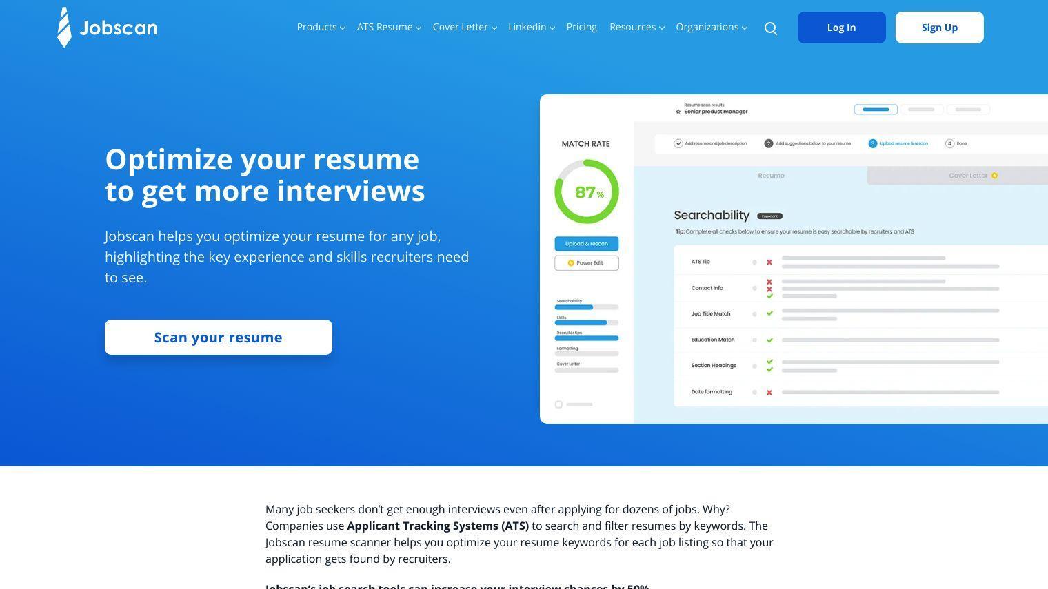 Jobscan screenshot thumbnail