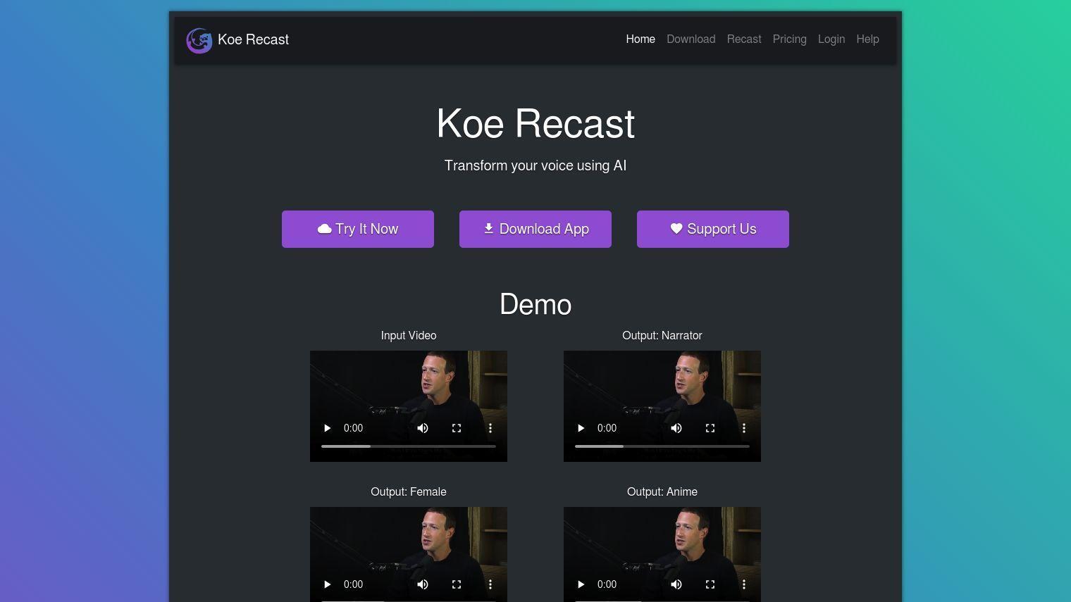 Koe Recast screenshot thumbnail