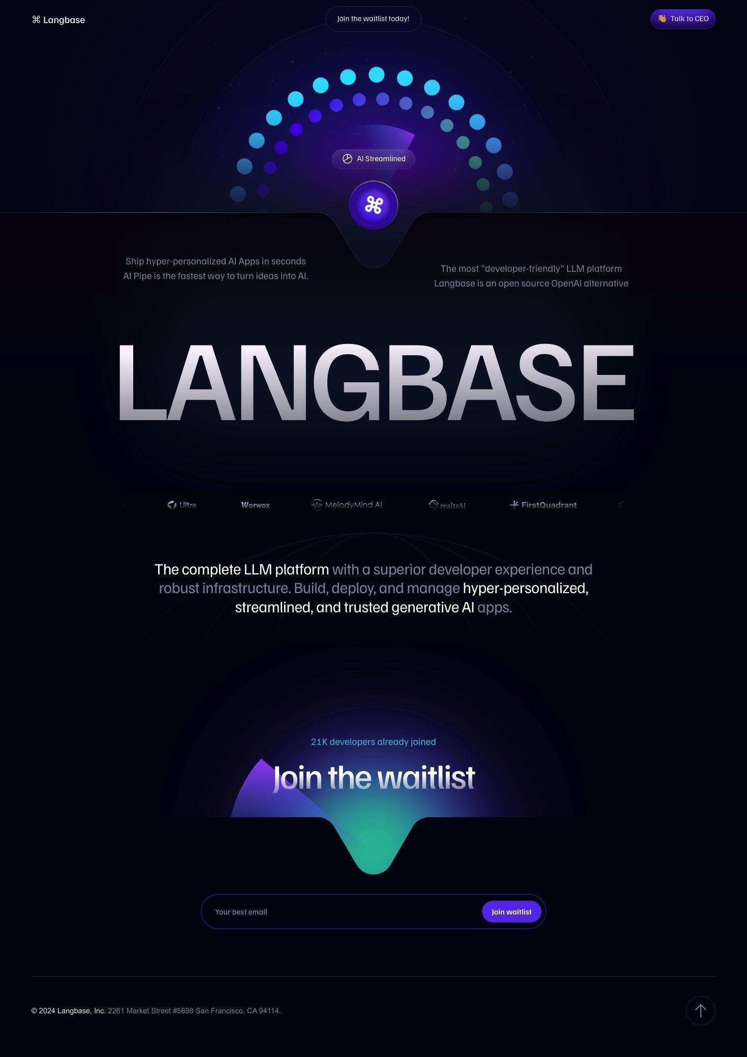 Langbase full screenshot