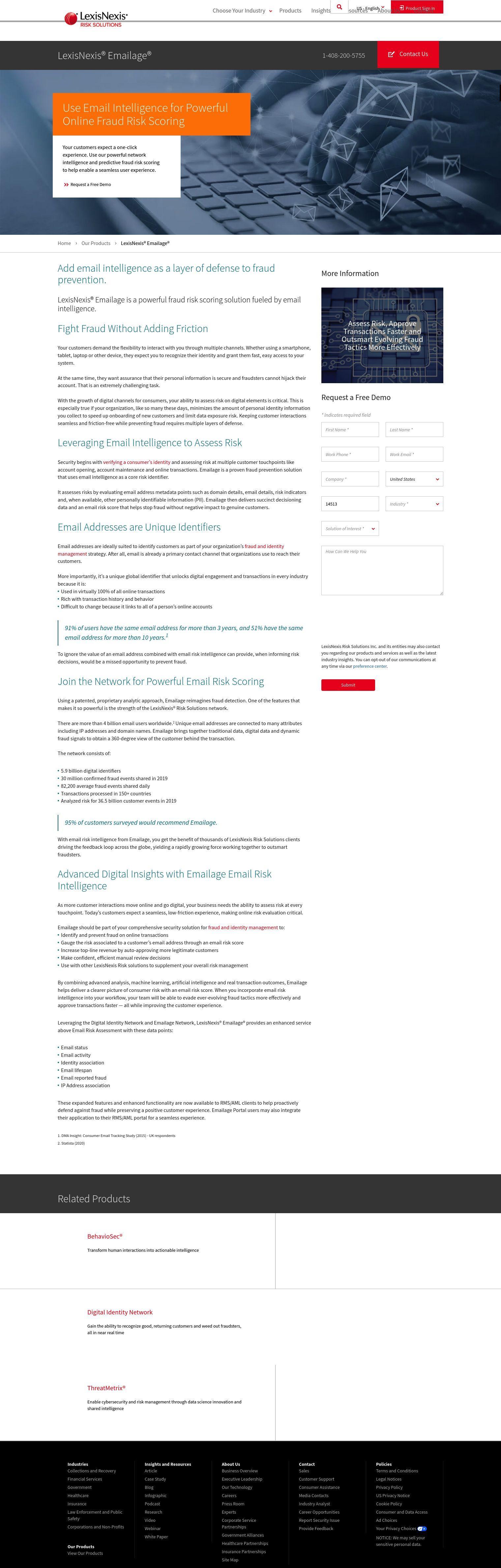 LexisNexis Emailage full screenshot