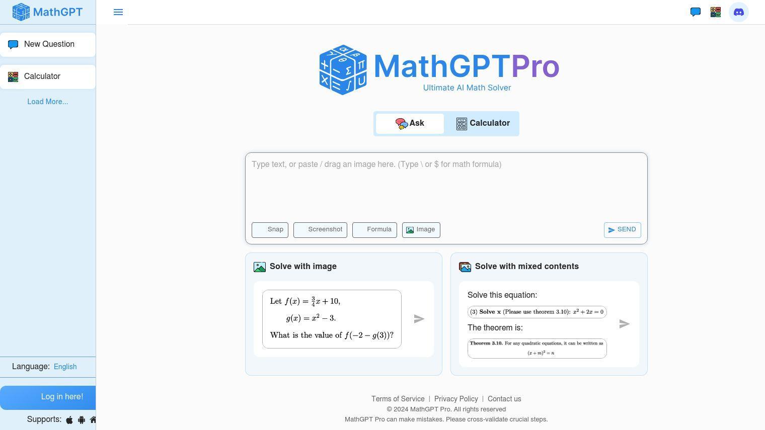 MathGPT full screenshot