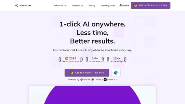 MaxAI.me screenshot thumbnail