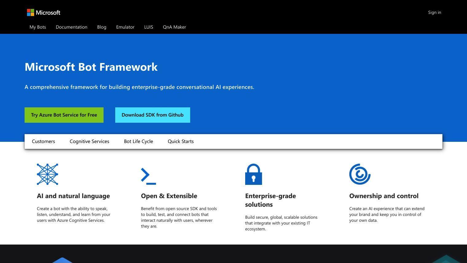 Microsoft Bot Framework screenshot thumbnail