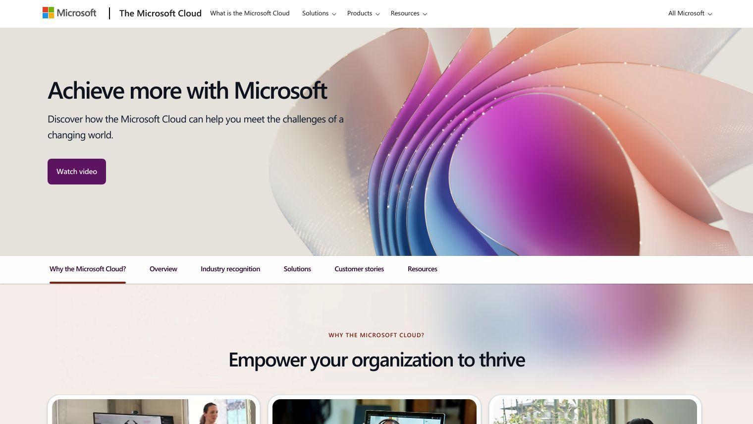 Microsoft Cloud screenshot thumbnail